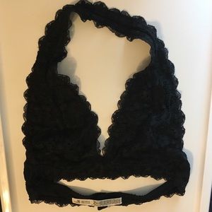 Free People Lace Halter Bralette - Black